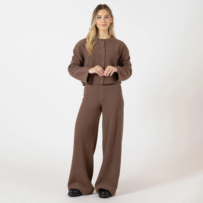 Bloom Girl Ribbed wide leg joggers