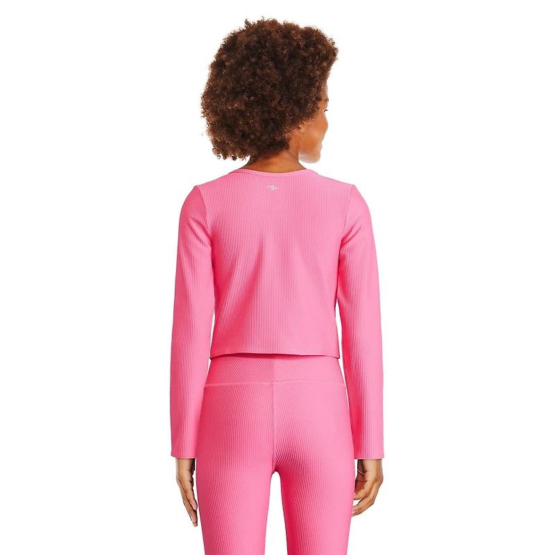 Haut à manches longues en tricot côtelé Athletic Works pour filles Tailles TP–TG