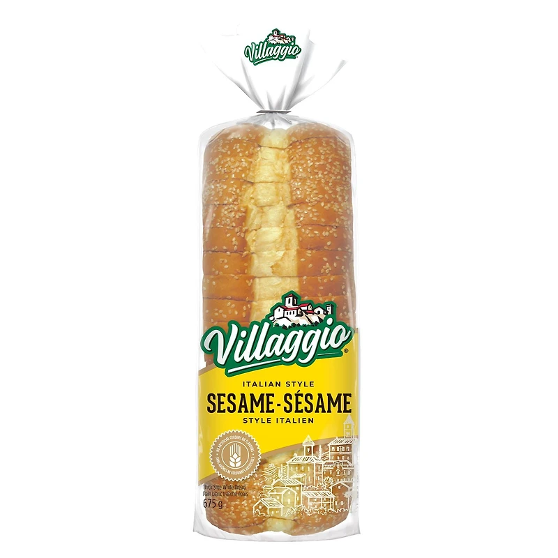Pain blanc tranché épais au sésame de style italien Villaggio® 675g