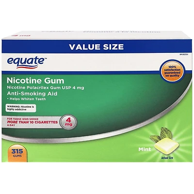 Gomme à la nicotine, Menthe, 4mg Equate