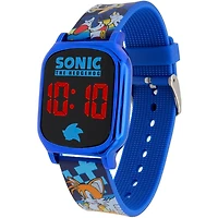 Montre Digitale Enfant Sonic the Hedgehog à LED – Bracelet Bleu avec Design Sonic & Tails