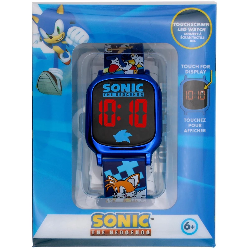 Montre Digitale Enfant Sonic the Hedgehog à LED – Bracelet Bleu avec Design Sonic & Tails