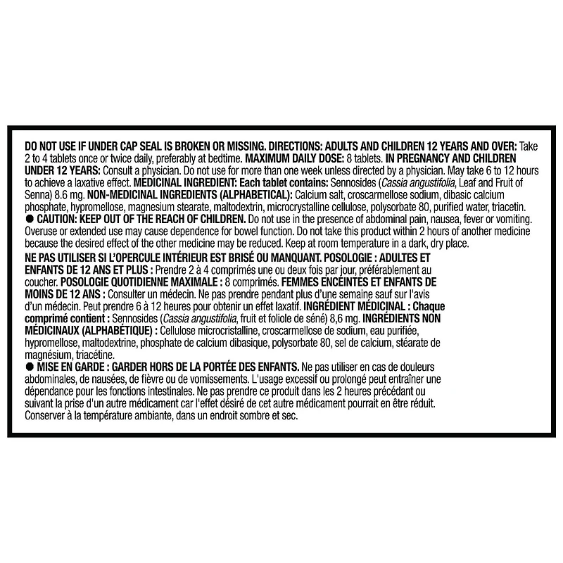 Equate Senna Laxative, 100 Tablets