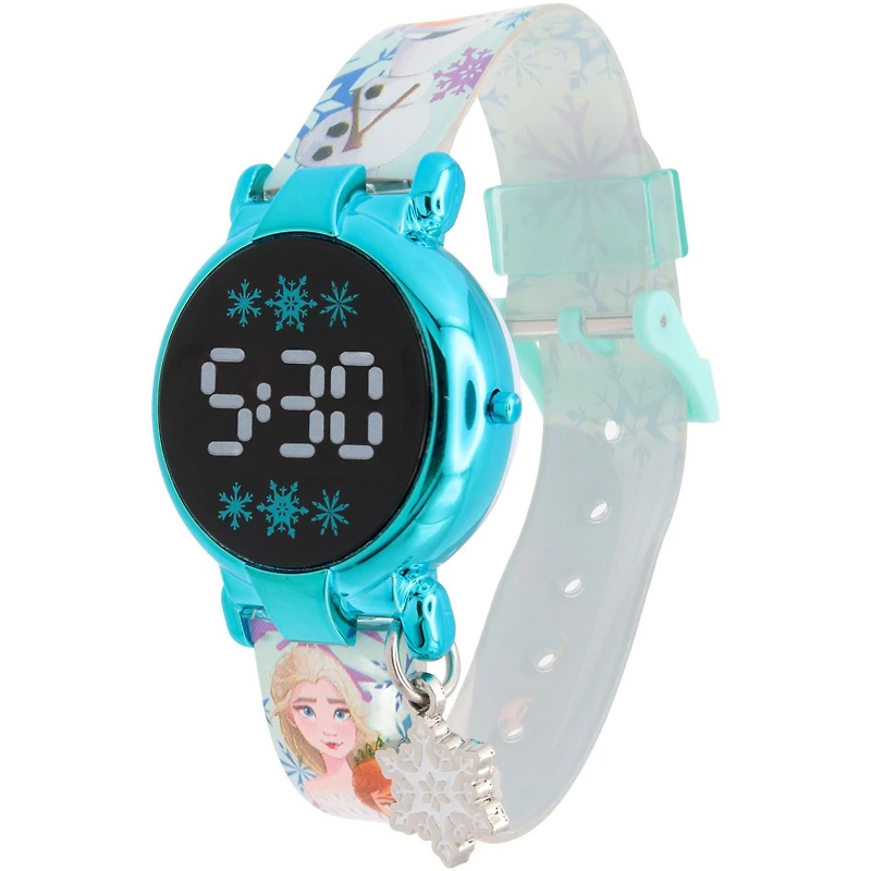 Disney Frozen Kids’ LED Watch with Snowflake Charm – Elsa, Anna & Olaf Design