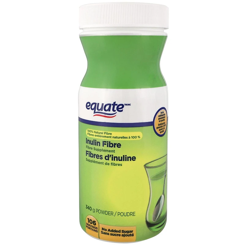 Fibres d'inuline, Sans sucre ajouté Equate 340 g poudre, 106 portions