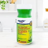 Fibres d'inuline avec vitamine b et folate, Sans sucre ajouté Equate 340 g poudre, 106 portions