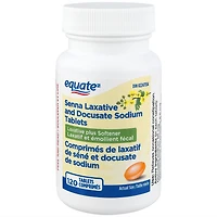 Equate Senna Laxative and Docusate Sodium Tablets, Laxative plus Softener, 120 tablets