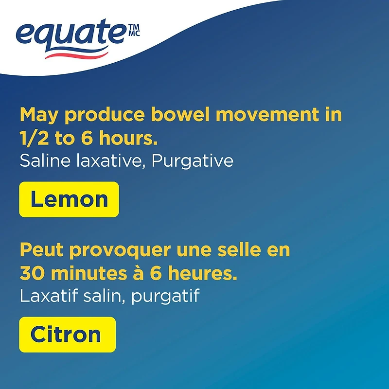 Solution orale de citrate de magnésium, citron Equate