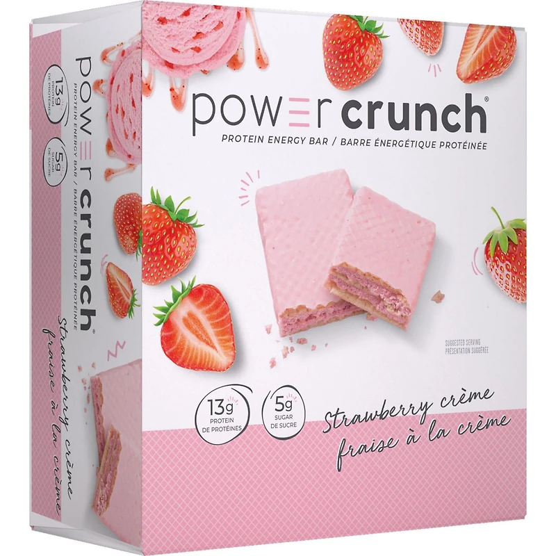 POWER CRUNCH BARRE PROTÉINÉE CRÈME FRAISE 40G BARREÉNERGÉTIQUE PROTÉINÉE