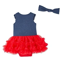 Ensemble 2 pièces avec robe-tutu et bandeau George pour bébés filles