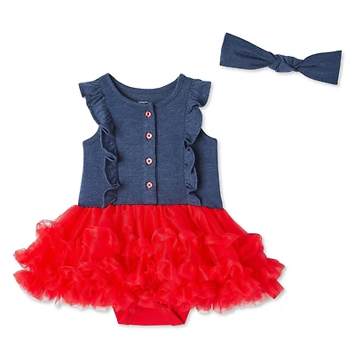Ensemble 2 pièces avec robe-tutu et bandeau George pour bébés filles