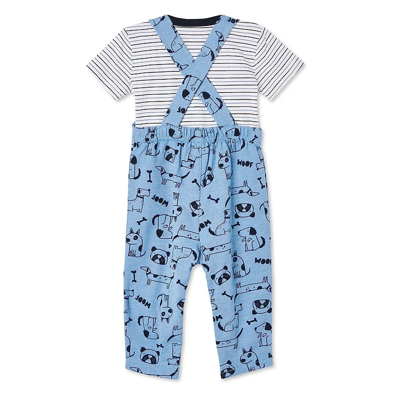 George Baby Boys' Tee and Overalls 2-Piece Set