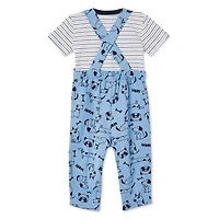 George Baby Boys' Tee and Overalls 2-Piece Set
