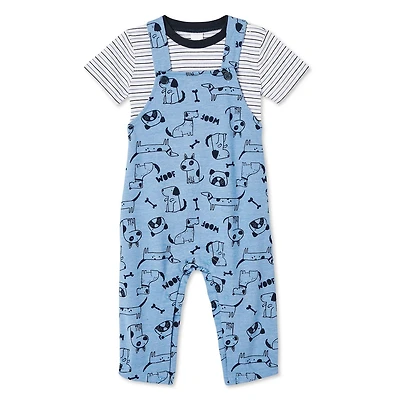 George Baby Boys' Tee and Overalls 2-Piece Set