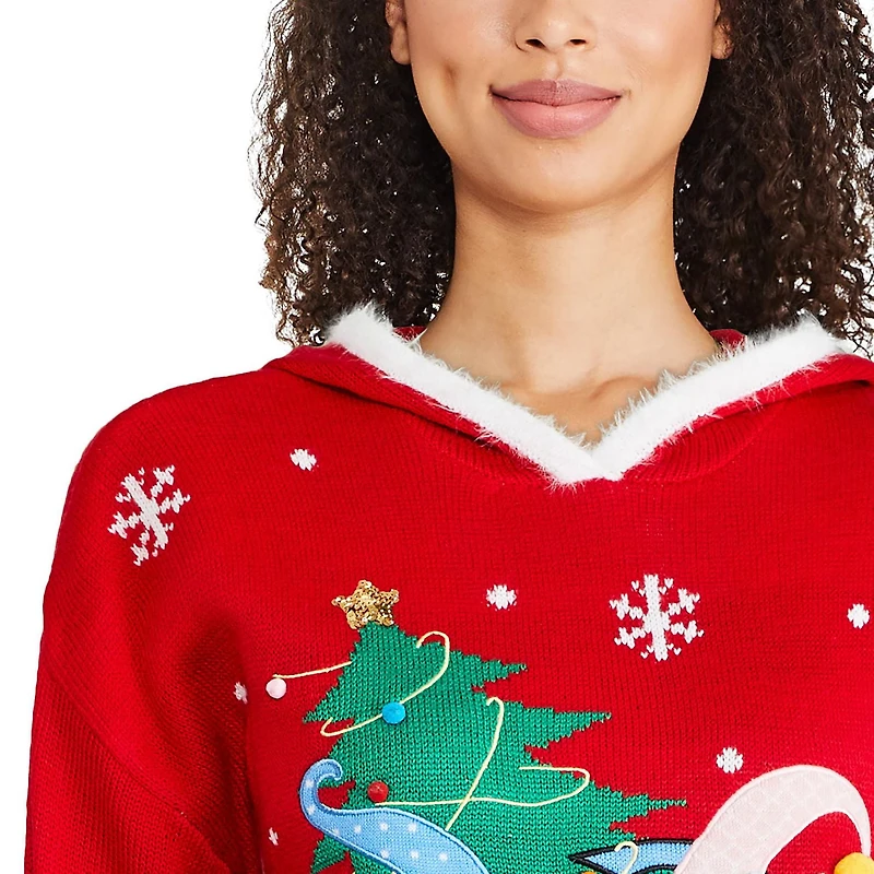 Chandail de Noël à capuchon George pour femmes