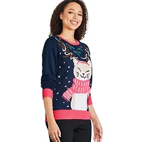 Chandail de Noël avec motif lumineux George pour femmes
