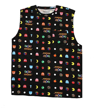Men's Rubiks and Pac Man muscle tank.