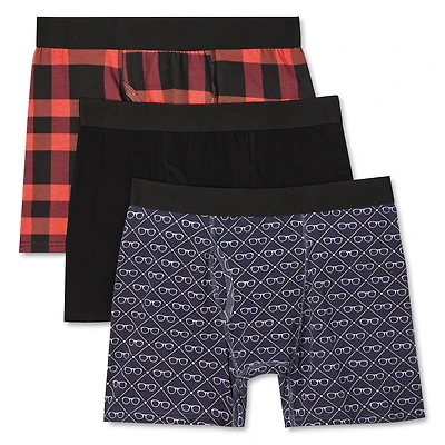 Lot de 3 caleçons boxeurs ajustés George pour hommes Tailles P–TG