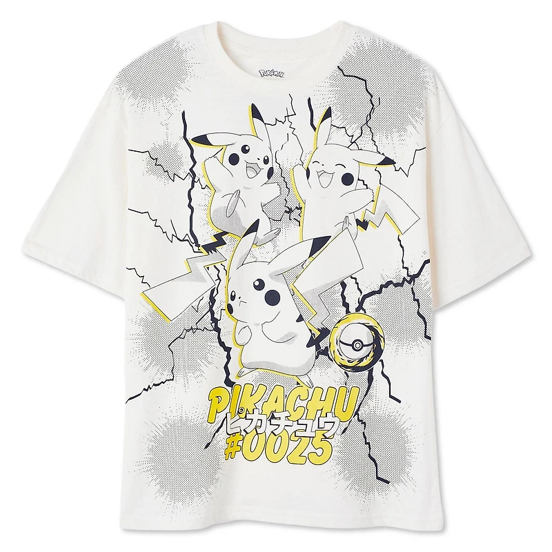 T-shirt Pikachu Pokémon pour garçons Tailles TP–TG