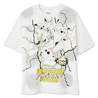T-shirt Pikachu Pokémon pour garçons Tailles TP–TG