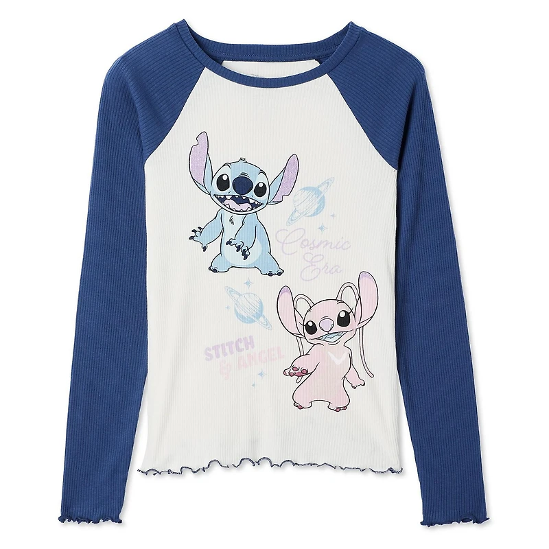Disney Girls' Stitch Raglan Tee