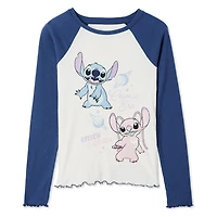 Disney Girls' Stitch Raglan Tee