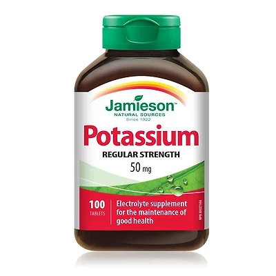 Jamieson Comprimés de Potassium 50 mg 100 comprimés