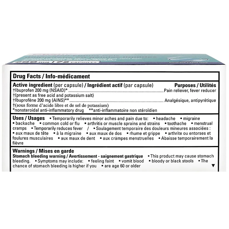 Ibuprofène gélule, 200mg Equate