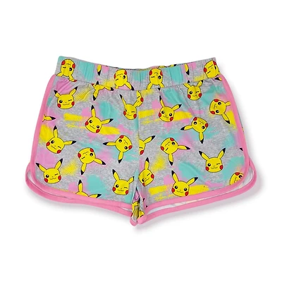 Pokemon Girls printed short with elastic waist