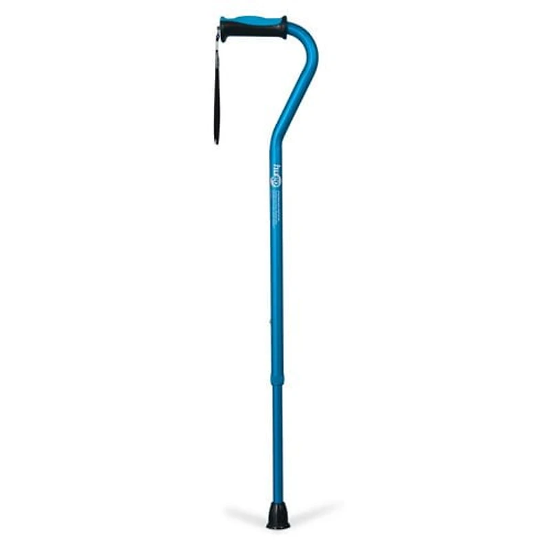 Hugo Adjustable Offset Handle Cane with Reflective Strap, Aquamarine