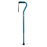 Hugo Adjustable Offset Handle Cane with Reflective Strap, Aquamarine
