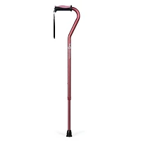 Hugo Adjustable Offset Handle Cane with Reflective Strap, Rose
