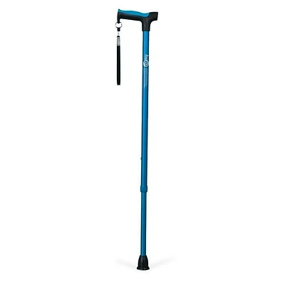 Hugo Adjustable Derby Handle Cane with Reflective Strap, Aquamarine