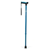 Hugo Adjustable Derby Handle Cane with Reflective Strap, Aquamarine