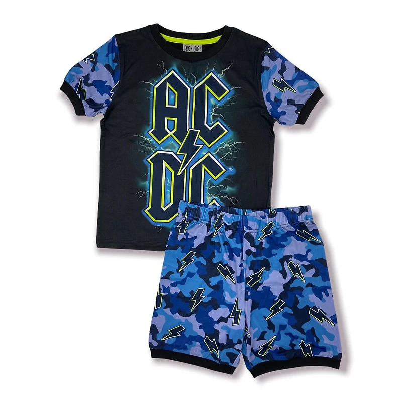 AC/DC Ensemble pyjama 2 pièces culotte courte et T-Shirt