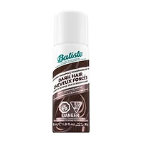 Batiste Plus Divine Dark Dry Shampoo Mini Travel Size, Batiste 50 mL, For Dark Brown Hair