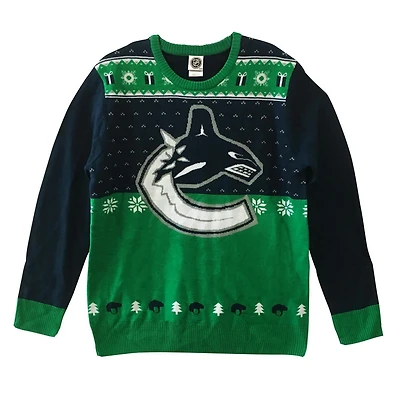 Vancouver Canucks Long Sleeve Fans Deluxe Jersey Sweater
