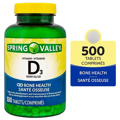 Spring Valley Vitamine D3, 1000 UI