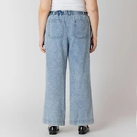 Devoted Pantalon en denim droit avec taille élastique
