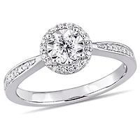 Miabella 1/3 Carat T.W. Diamond Sterling Silver Halo Engagement Ring