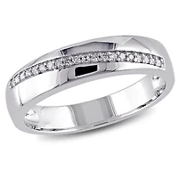 Bague pour hommes Miabella avec accents de diamants en argent sterling