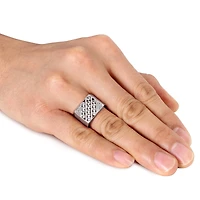 Bague pour hommes Miabella avec saphirs blancs synthétiques 1-4/5 CT PBT en argent sterling