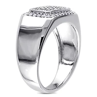 Miabella 5/8 Carat T.G.W. White Sapphire Sterling Silver Men's Ring