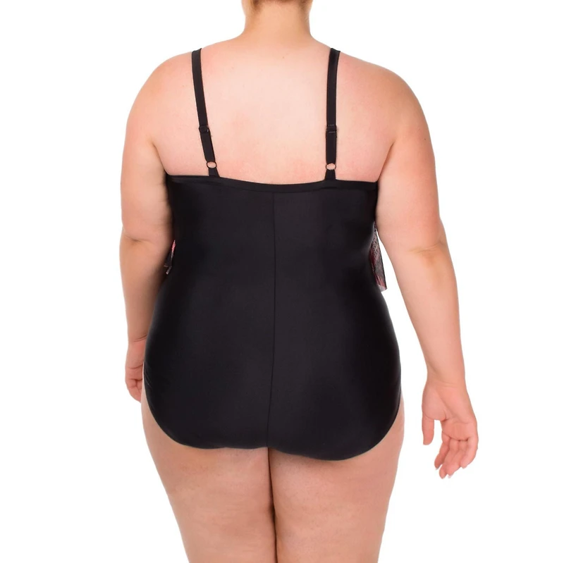 Ibiza  Maillot une piece taille plus avec volants est très flatteur et amincissant. Bretelles ajustables , bonnets souples et panneau minceur pour plus de soutien et de confort.