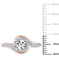 Bague de promesse torsadée Miabella avec diamants 1/10 CT poids total en or 10K double ton