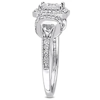 Bague de fiançailles rétro de forme auréole carrée Miabella avec diamants 1/5 CT poids total