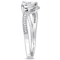 Bague de promesse torsadée Miabella avec diamants 1/10 CT poids total de forme cœur en or 10K double ton