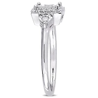 Miabella 1/6 Carat T.W. Diamond Three-Stone HALO Engagement Ring
