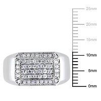 Miabella 5/8 Carat T.G.W. White Sapphire Sterling Silver Men's Ring