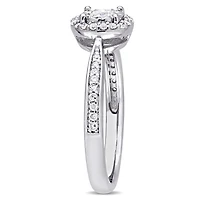 Miabella 1/3 Carat T.W. Diamond Sterling Silver Halo Engagement Ring